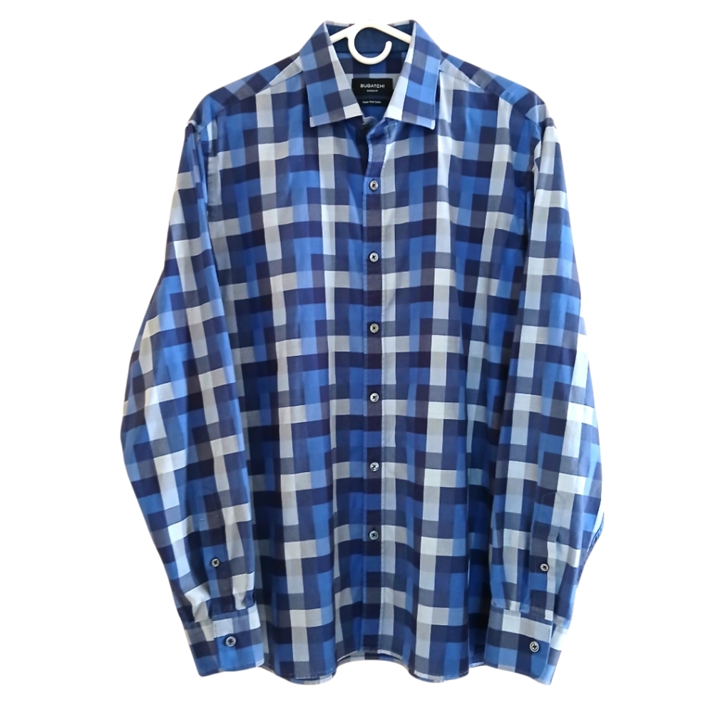 Bugatchi Super Fine Cotton Flannel Sport Shirt L
